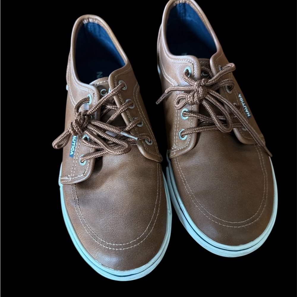Nautica Brown and White Kids Dress Lace-Up Shoes